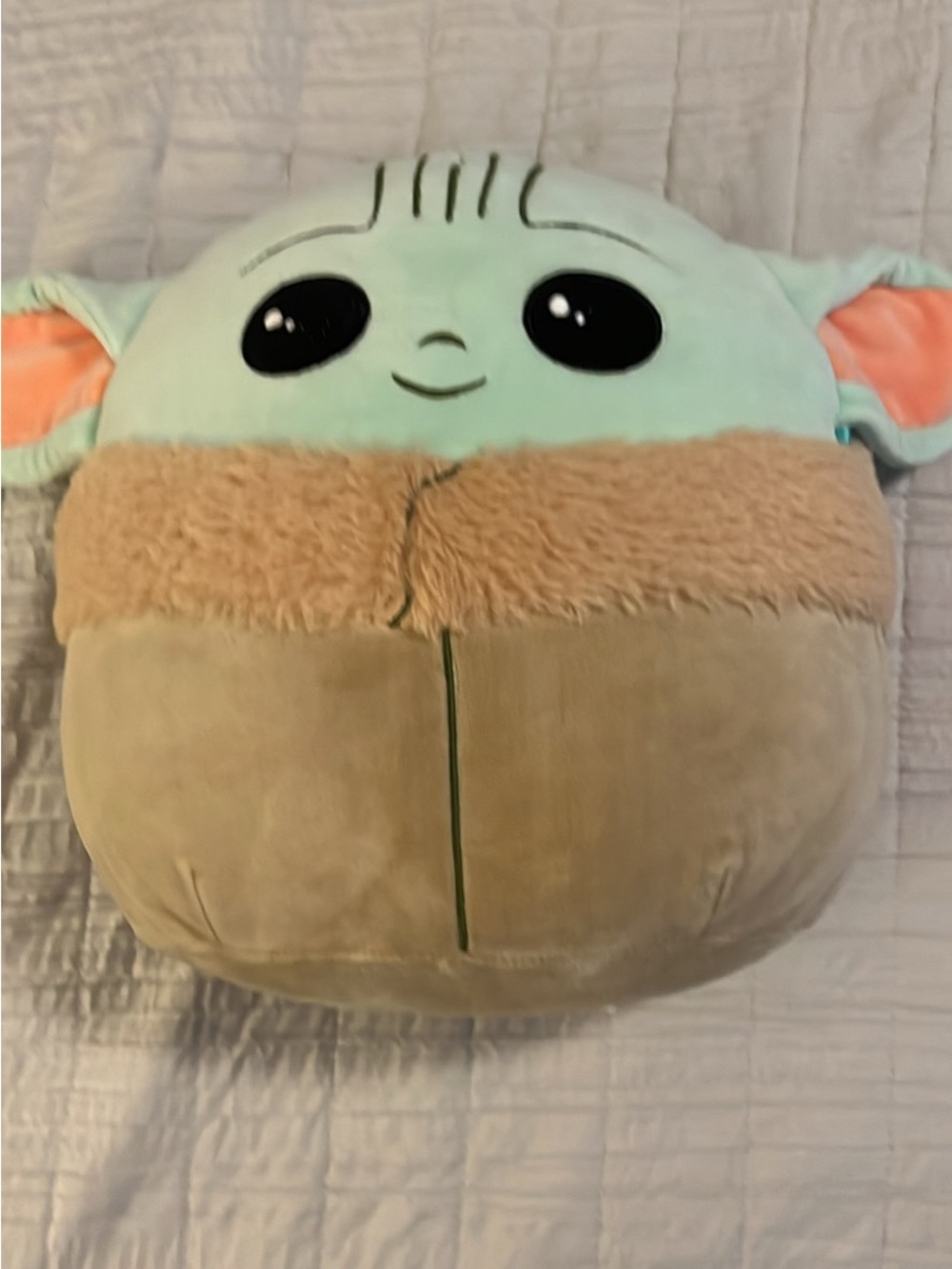Star Wars Grogu Plush Pillow Baby Yoda Mint Green, Tan, Brown
